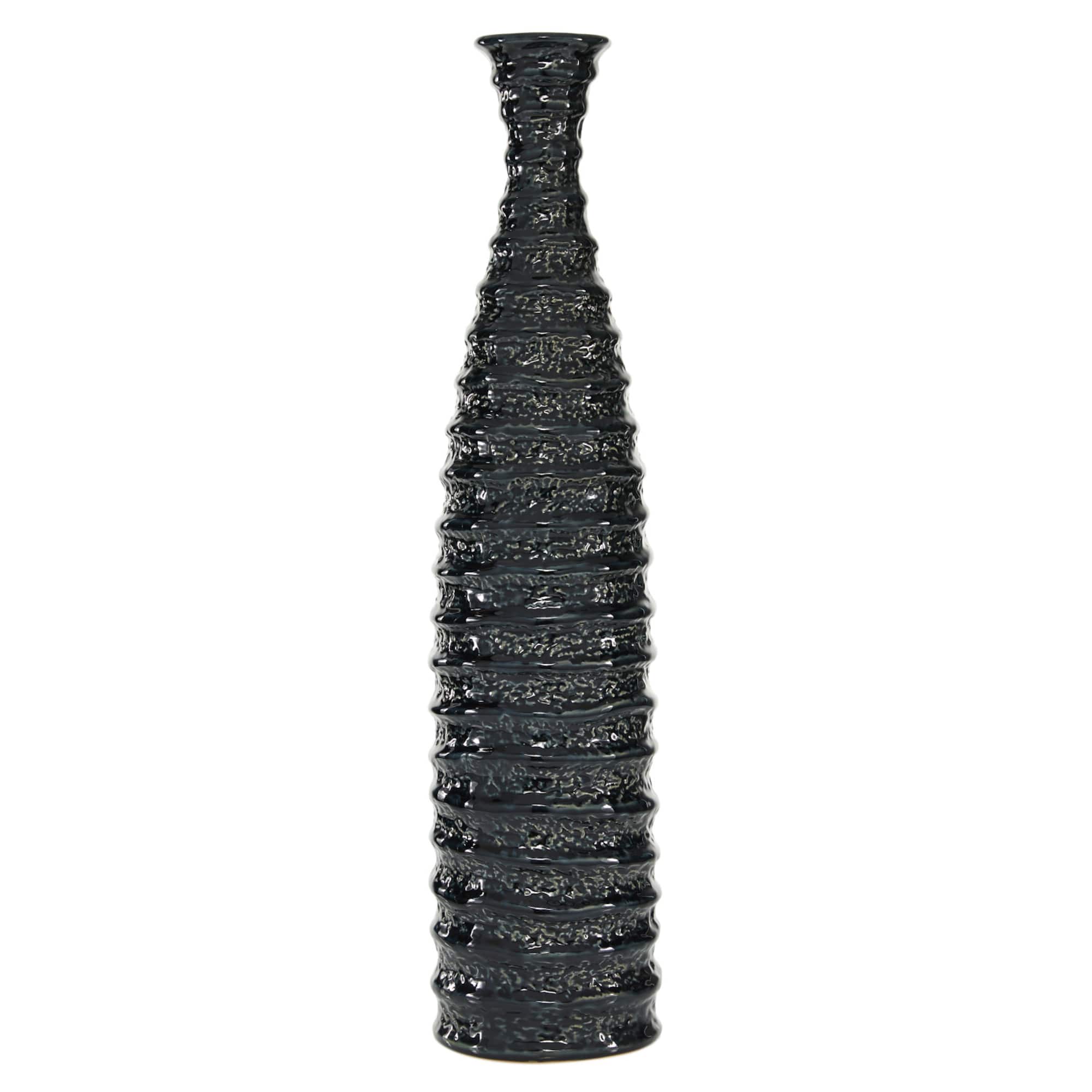24" Black Stoneware Traditional Vase